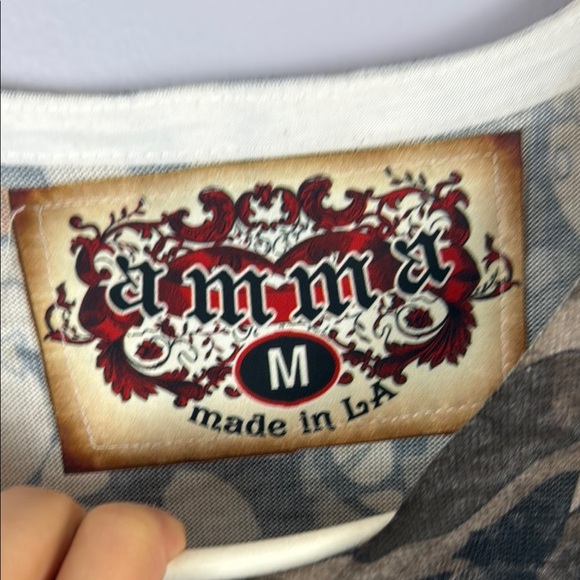 Amma Vibrant Orange and Brown Relaxed Graphic Tunic Size Medium - Picture 3 of 8